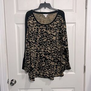 CJ Banks Women’s top - Animal Print with Gold dot detailing - Size 1x